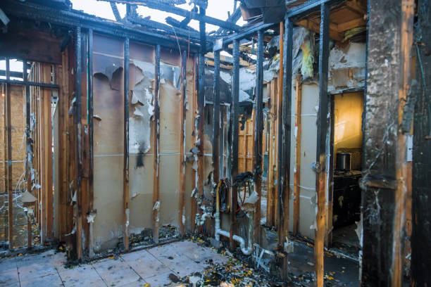 Professional Fire Damage Restoration technician working in Dysart, IA